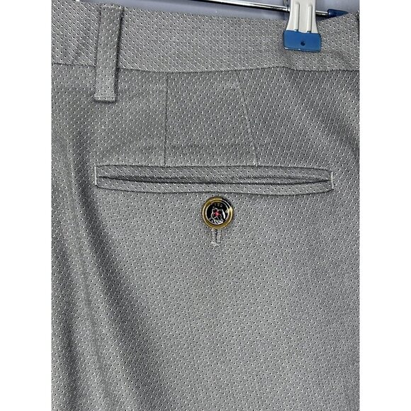 Ted Baker Pants Mens 32R Gray Textured Dress Trousers Slim Fit Made Portugal - Picture 11 of 16